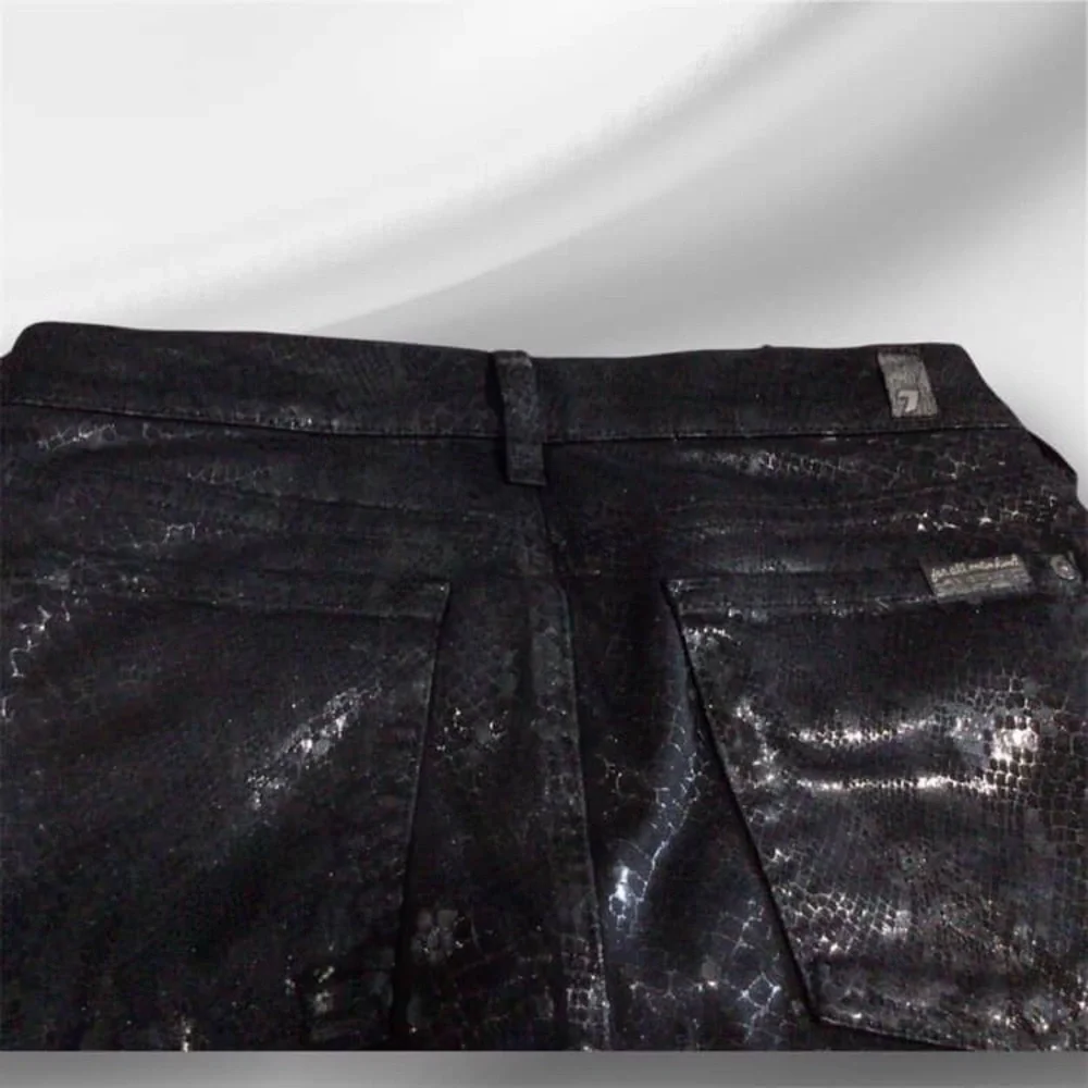 7 For All Mankind Glossy Black Pants